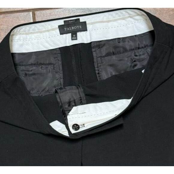 Women's Talbots Dress Pants Black Curvy Fit Mid Rise Work Straight Leg Size 10 - Picture 6 of 8
